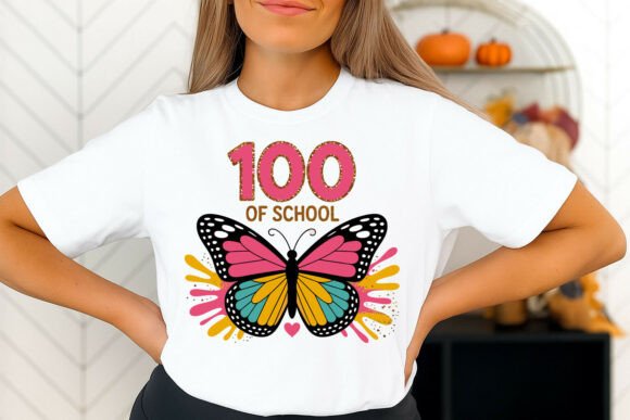 100 Days of School Graphics for T-Shirt Designs