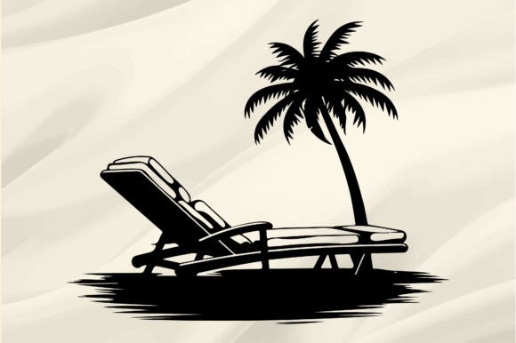 Beach Chair Silhouette Vector Graphics and Crafts