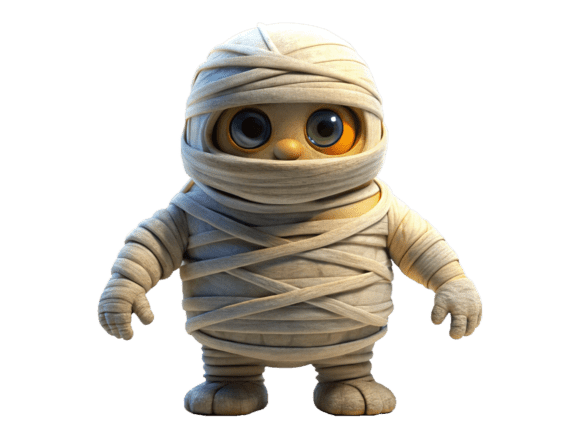 Cartoon Mummy Monster Watercolor PNG Graphics