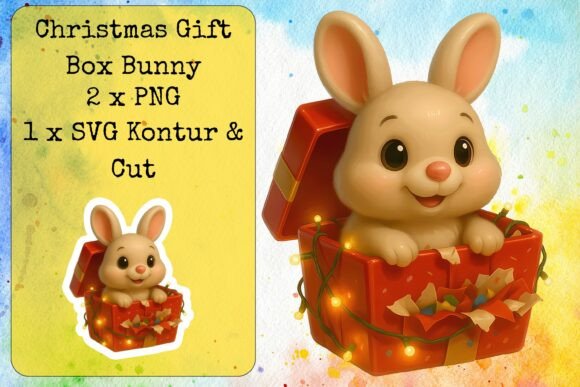 Christmas Gift Box Bunny – Graphics & Crafts