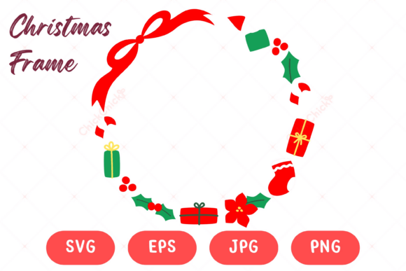 Christmas Wreath Round Frame Graphics