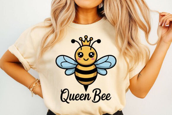 Cute Cartoon Queen Bee Illustration Graphics