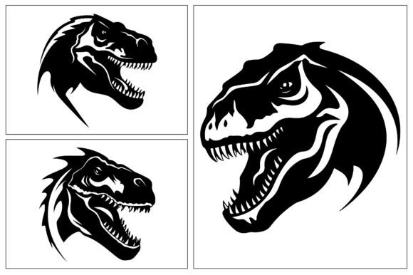Dinosaur T-Rex Head Silhouette Graphics & Crafts