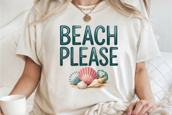 Funny Beach Please Summer Shirt PNG Graphics