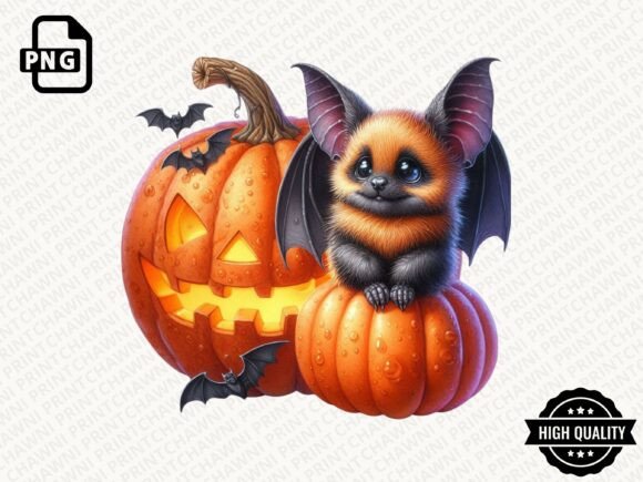 Halloween Quirky Bat Clipart PNG: Graphics for Festive Branding