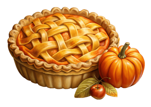 Pumpkin Pie Watercolor Png File: Graphics for Seasonal Designs