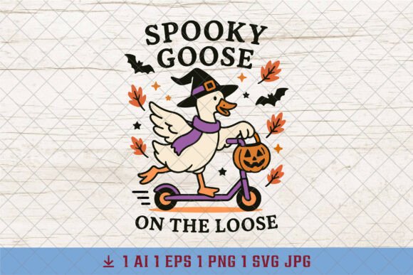 Retro Halloween PNG Goose Sublimation Graphics