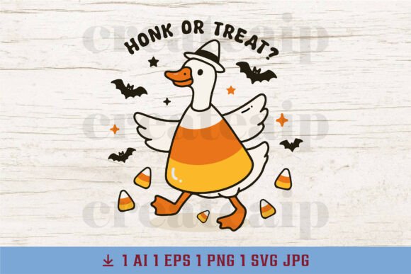 Retro PNG Halloween Goose Sublimation Graphics