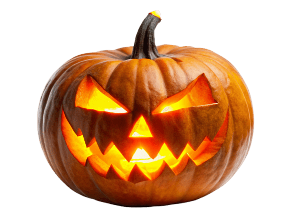 Scary Halloween Pumpkin PNG for Graphics and Illustrations