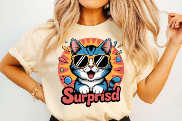 Surprised Cat Wearing Sunglasses Graphics