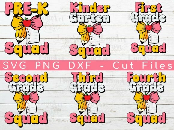Teacher Bow Kindergarten Squad 1 Grade Graphics
