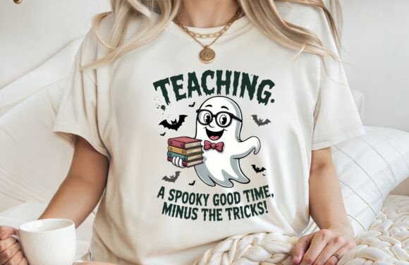 Teaching Spooky Time Halloween Shirt PNG: Graphics for T-Shirt Designs