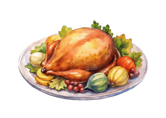 Thanksgiving and Christmas Food PNG Graphics